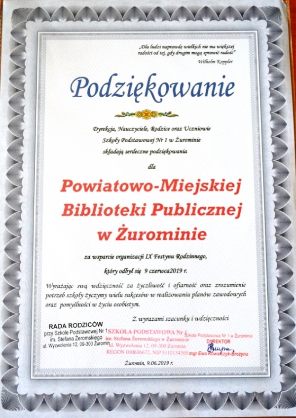 PODZIĘKOWANIE