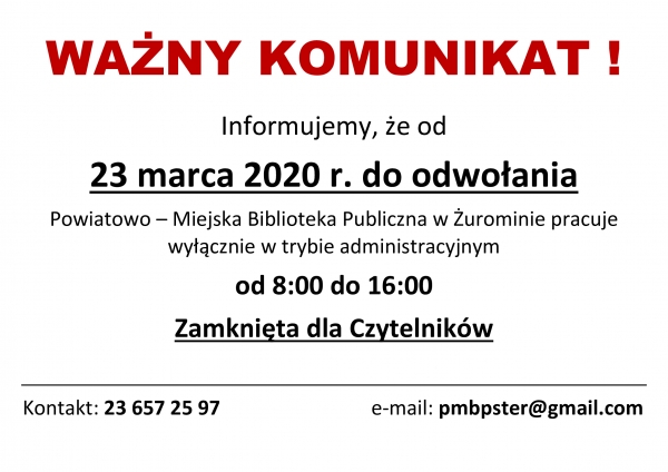 Ważny komunikat !