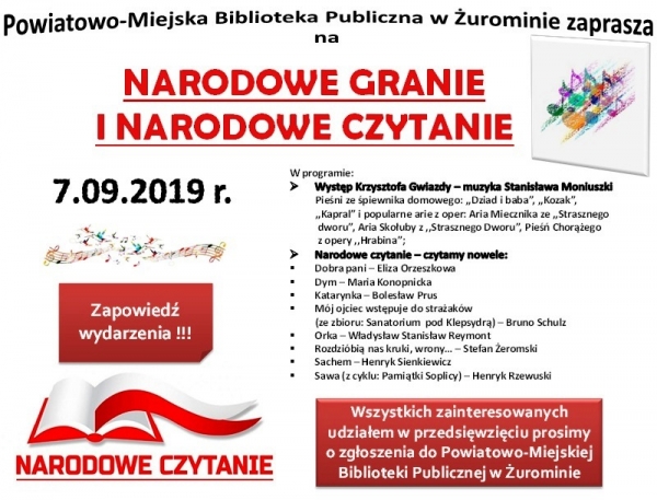 Narodowe Granie i Narodowe Czytanie 2019