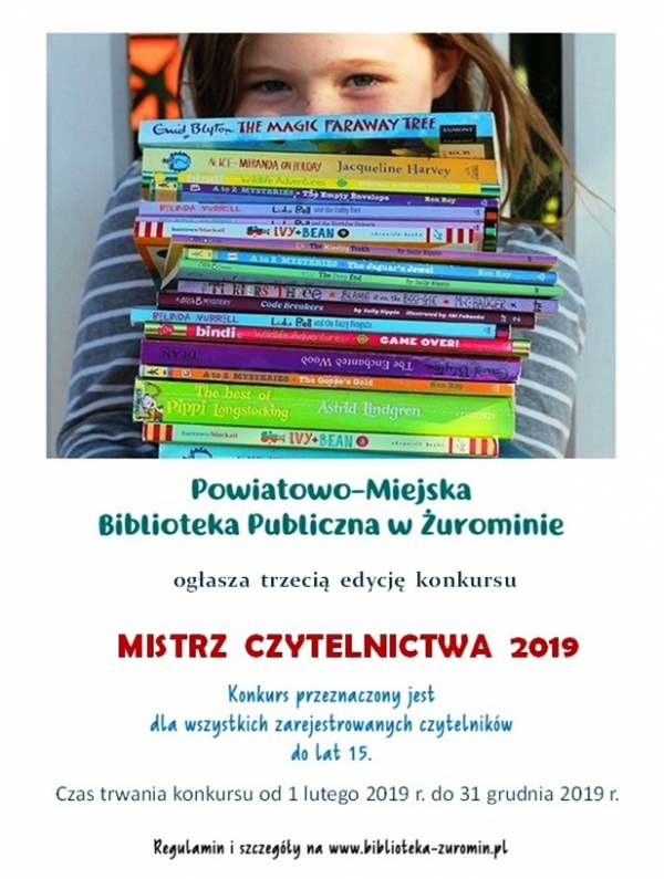 Regulamin konkursu &quot;MISTRZ CZYTELNICTWA 2019&quot;