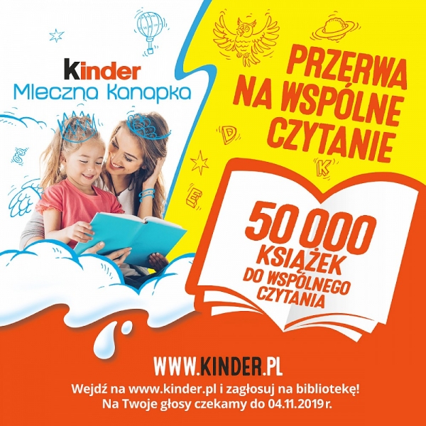 „Kinder mleczna kanapka – Przerwa na wspólne czytanie”