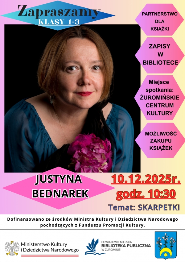 Spotkanie autorskie z Justyną Bednarek