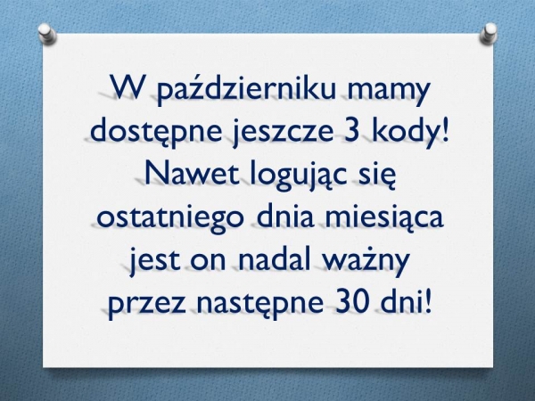 Zapraszamy po kody !