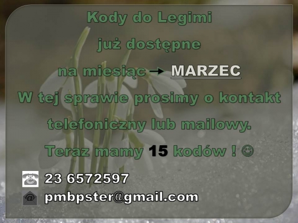 Kody do Legimi !